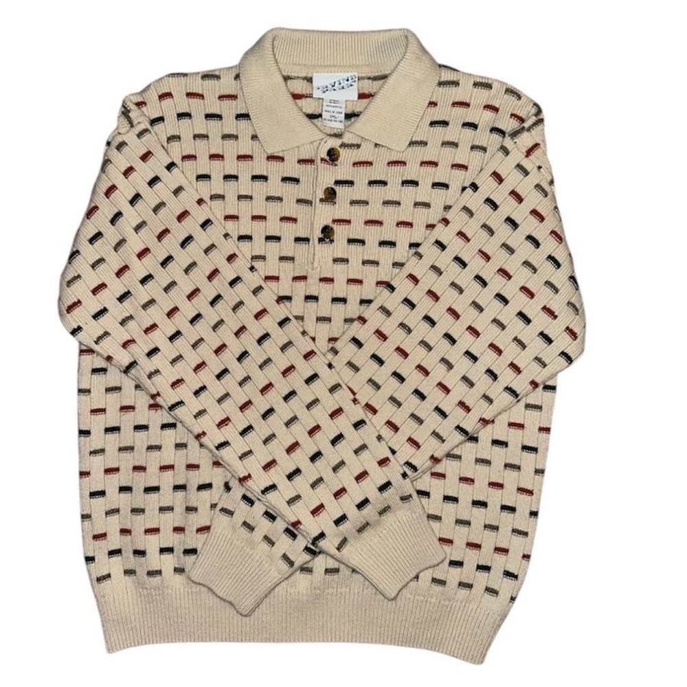 80s Irvine Park cream polo collar sweater